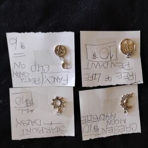 Silver Pendant Charms Set